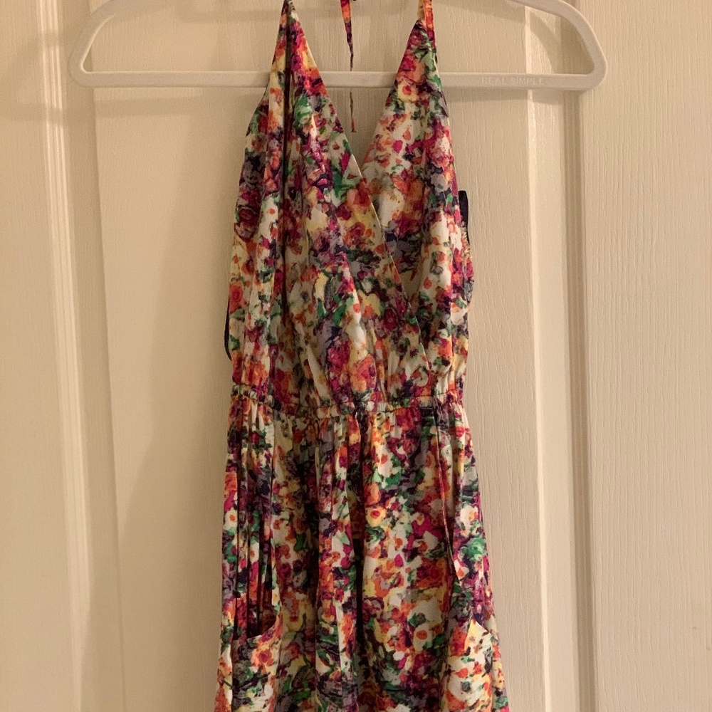 Floral Print Halter Romper